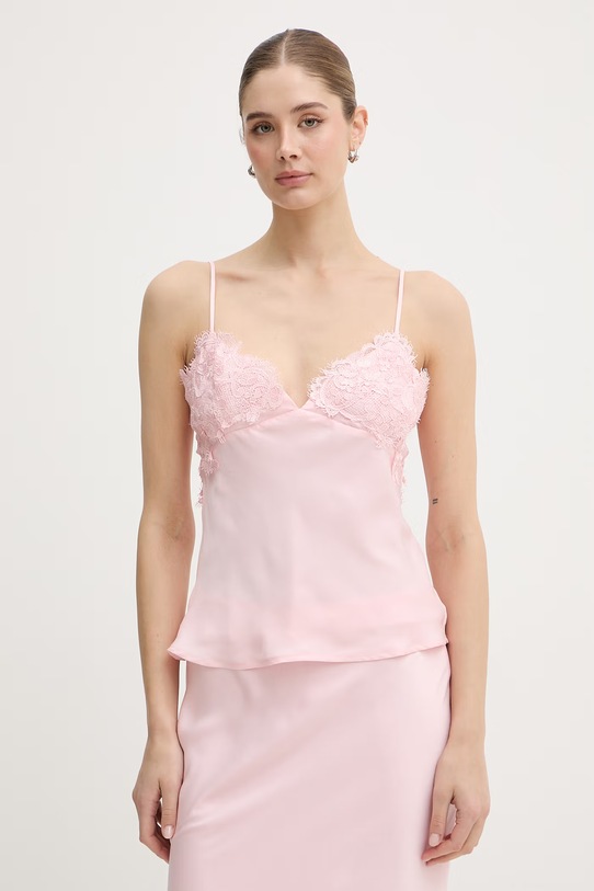 Bardot bluzka na ramiączkach damska różowy 60383TB