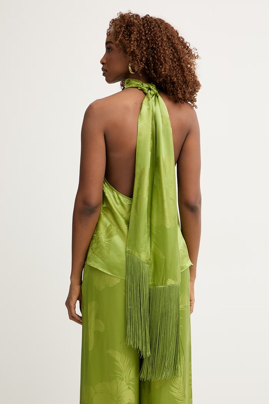 Oblečení Retrofete halenka dámská s příměsí hedvábí Martana R.SS26.12689.11 zelená