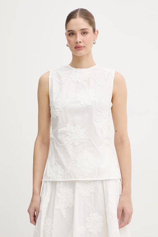 Rotate bluzka damska bawełniana biały 115556400