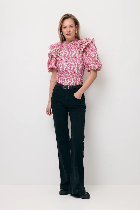 Bizuu bluzka bawełniana CASSANDRA CASSANDRA.MULTIKOLOR różowy SS26