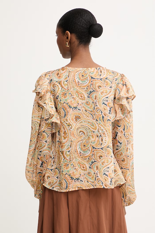 Odzież Morgan bluzka koszulowa damska CHOHO.F żółty