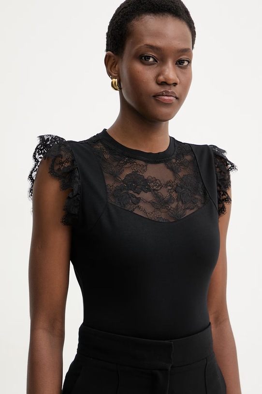 Morgan bluzka damska z wiskozy czarny DLIVE