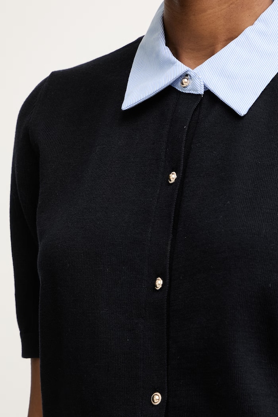 Morgan bluzka damska bawełniana MARCEAU granatowy