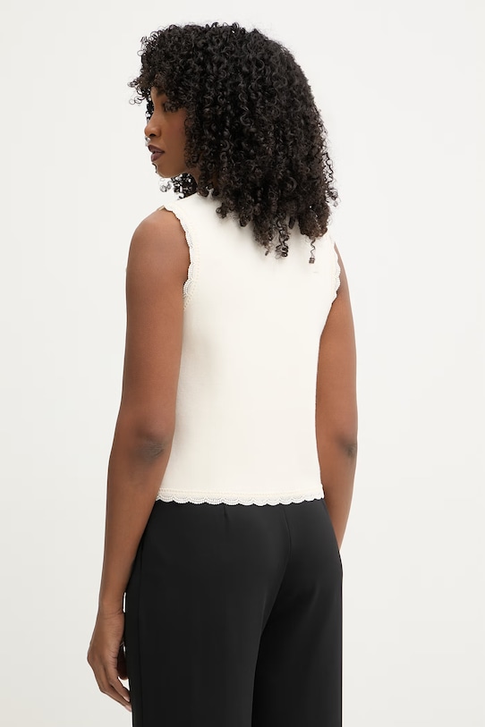 Odzież Morgan kamizelka damska z wiskozą MFLEUR beżowy