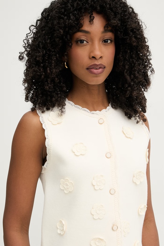 Morgan kamizelka damska z wiskozą beżowy MFLEUR