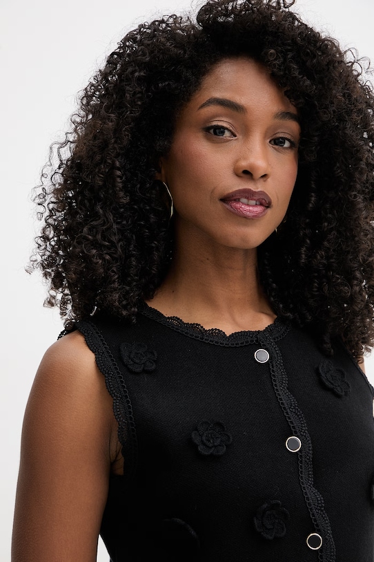 Morgan kamizelka damska z wiskozy czarny MFLEUR