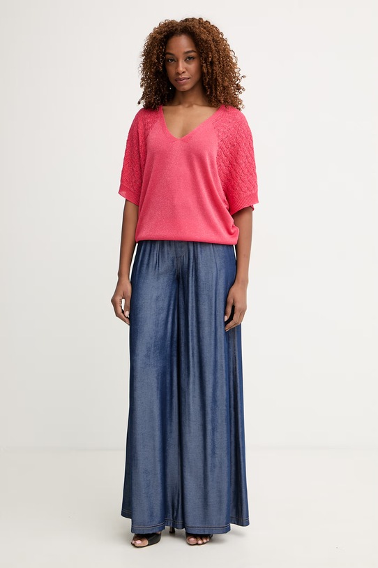 Morgan sweter damski z wiskozą MILVI pomarańczowy SS26