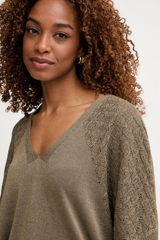 Morgan sweter damski z wiskozą zielony MILVI