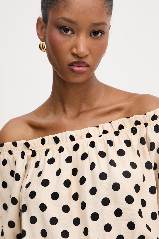 Morgan bluzka hiszpanka damska z wiskozą beżowy OVITA