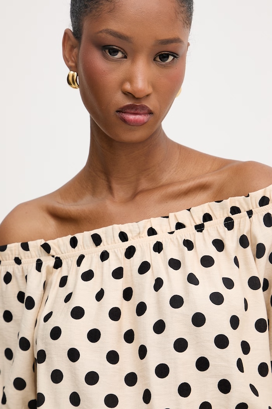 Morgan bluzka hiszpanka damska z wiskozą beżowy OVITA