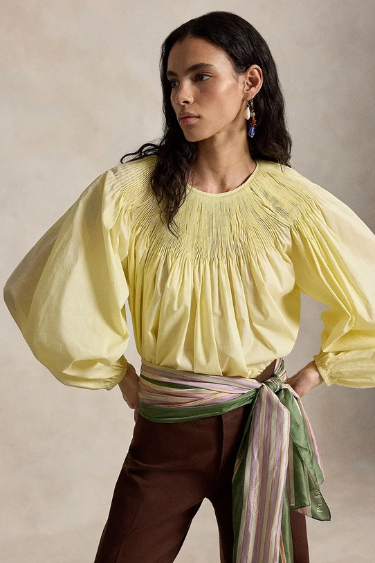 Polo Ralph Lauren bluzka damska bawełniana żółty 211A12791