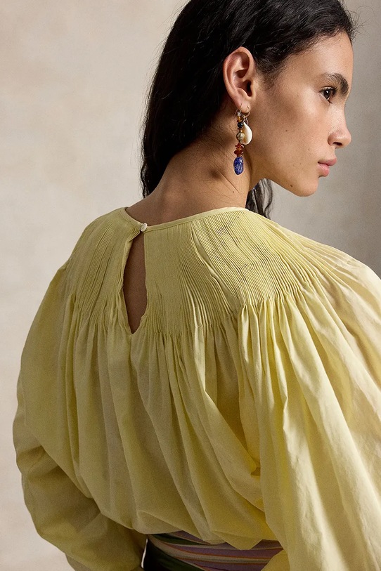 Polo Ralph Lauren bluzka damska bawełniana żółty 211A12791