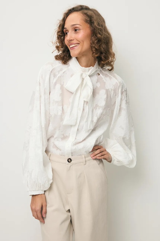 BIZUU bluzka koszulowa damska VALEA beżowy VALEA.KREMOWY