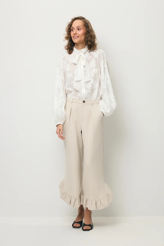 Odzież BIZUU bluzka koszulowa damska VALEA VALEA.KREMOWY beżowy