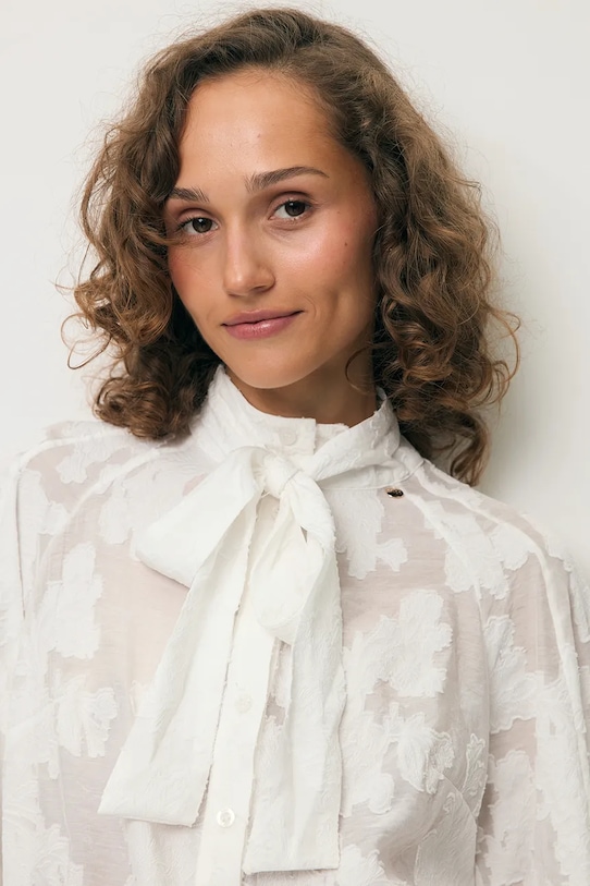 BIZUU bluzka koszulowa damska VALEA beżowy VALEA.KREMOWY