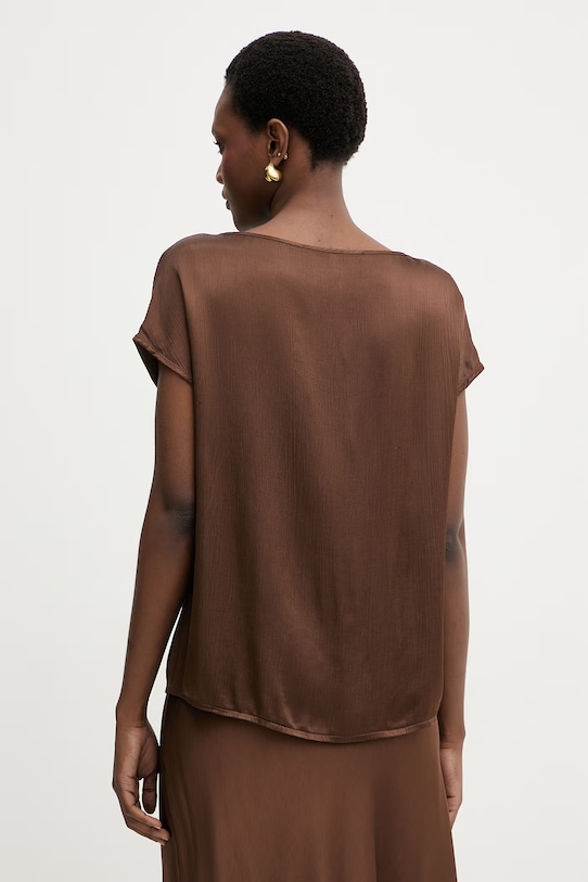 Odzież Haveone bluzka damska z wiskozy CWG.Q004 brązowy