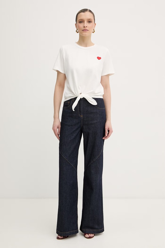 Morgan t-shirt damski z bawełną DANNY beżowy SS26