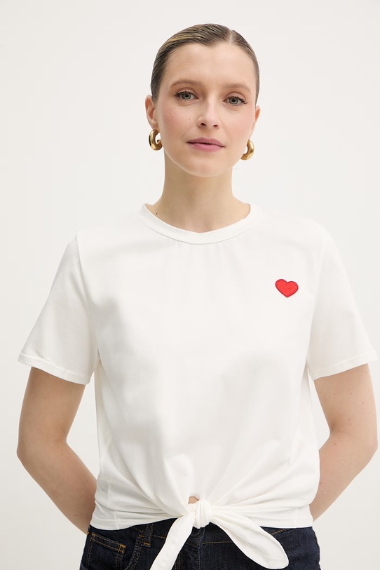 Morgan t-shirt damski z bawełną beżowy DANNY