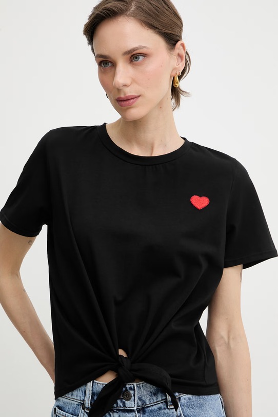 Morgan t-shirt damski z bawełną czarny DANNY