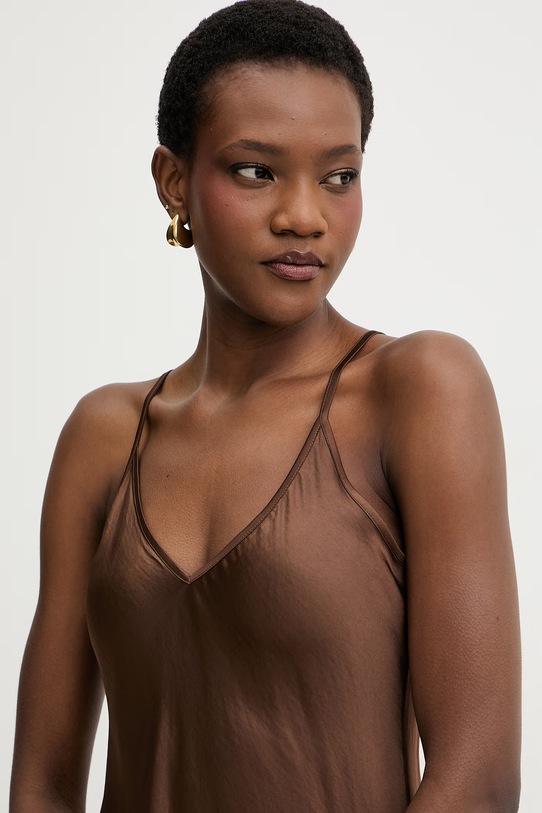 Haveone top damski z wiskozy brązowy RWG.Q012