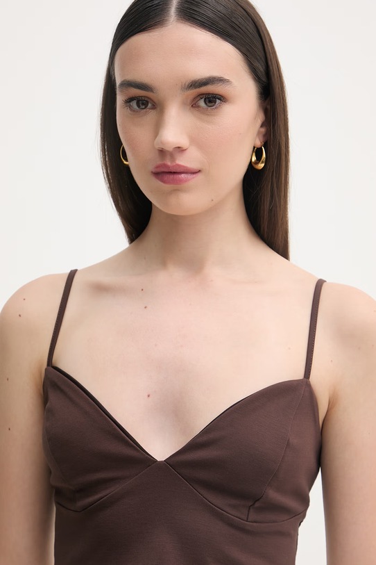 Haveone bluzka damska brązowy RMI.Q015