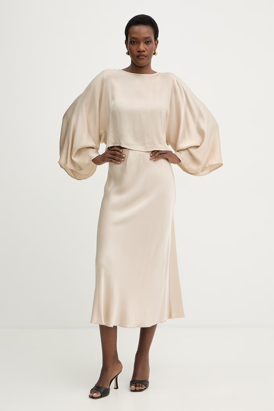 Haveone bluzka damska z wiskozy CWG.Q009 beżowy SS26