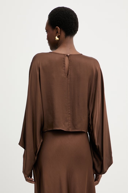 Odzież Haveone bluzka damska z wiskozy CWG.Q009 brązowy