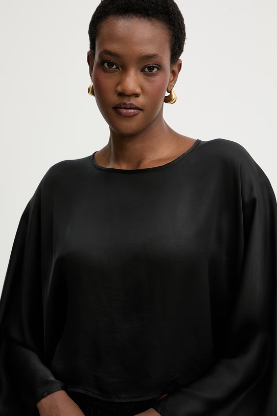 Haveone bluzka damska z wiskozy czarny CWG.Q009