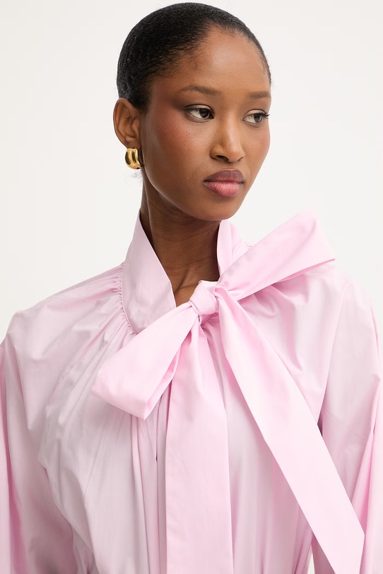 Morgan bluzka koszulowa damska bawełniana różowy ODIPA