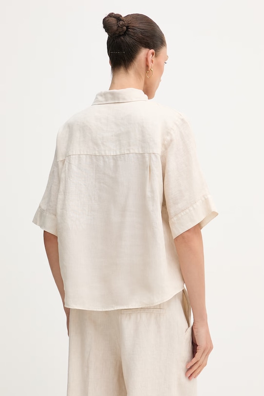 Odzież OUI koszula damska lniana 97229 beżowy