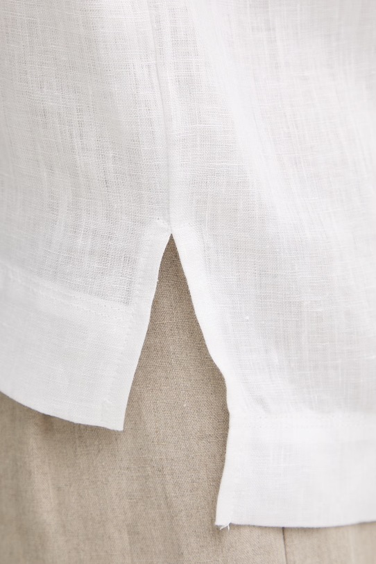 Sisley μπλούζα γυναικεία λινή 51G1LQ0AT λευκό