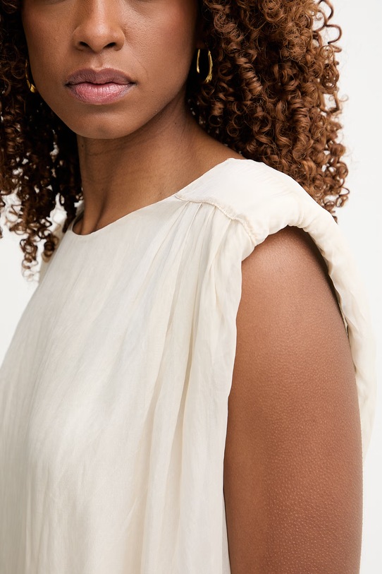 Haveone top damski z dodatkiem jedwabiu RFF.Q010 beżowy