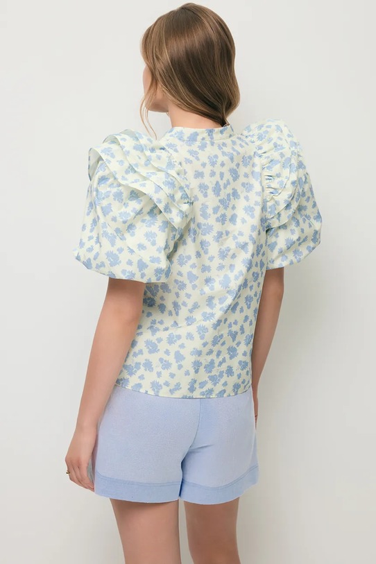 BIZUU blúzka s volánom dámska bavlnená ALIANNA ALIANNA.KREMOWY modrá SS26