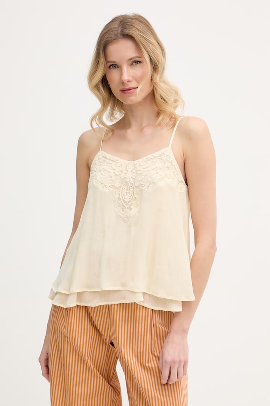 Hoss Intropia τοπ γυναικείο με βισκόζη μπεζ 5873396