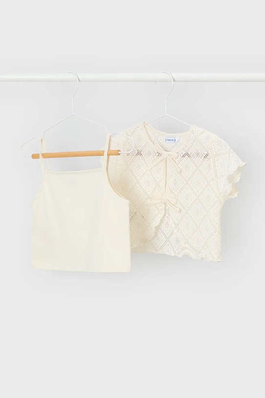 Dječja bluza Mayoral bez uzorka bež 3015.6J.Mini.PPY2