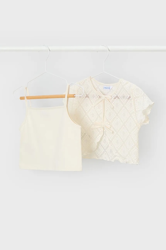 Dječja bluza Mayoral bez uzorka bež 3015.6J.Mini.PPY2