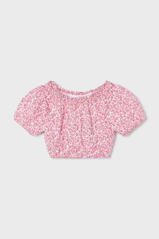 Mayoral bluzka bawełniana dziecięca wzorzyste różowy 3026.6E.Mini.PPY2