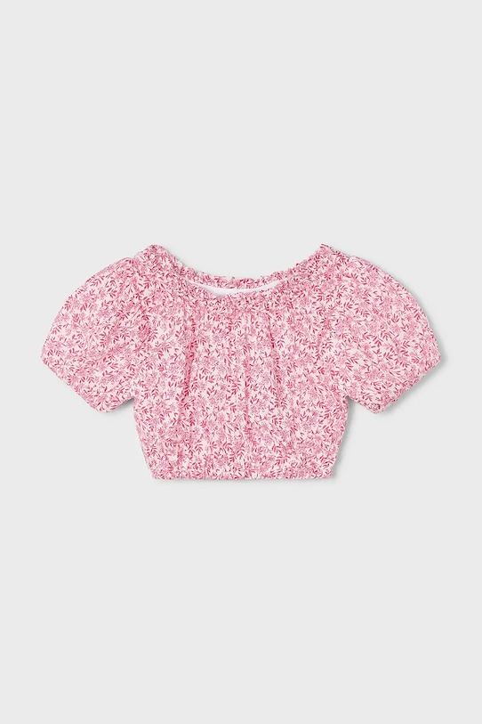 Mayoral bluzka bawełniana dziecięca wzorzyste różowy 3026.6E.Mini.PPY2