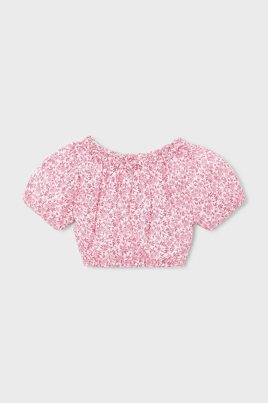 Mayoral bluzka bawełniana dziecięca 3026.6E.Mini.PPY2 różowy SS26