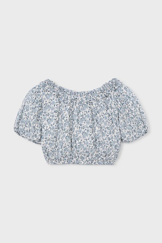 Девочка Детская хлопковая блузка Mayoral 3026.6E.Mini.PPY2 голубой