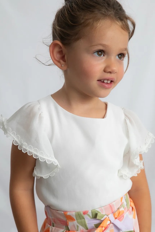 Mayoral bluzka dziecięca 3195.6B.Mini.PPY2 biały