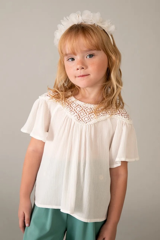 Mayoral bluzka dziecięca casual biały 3197.6H.Mini.PPY2