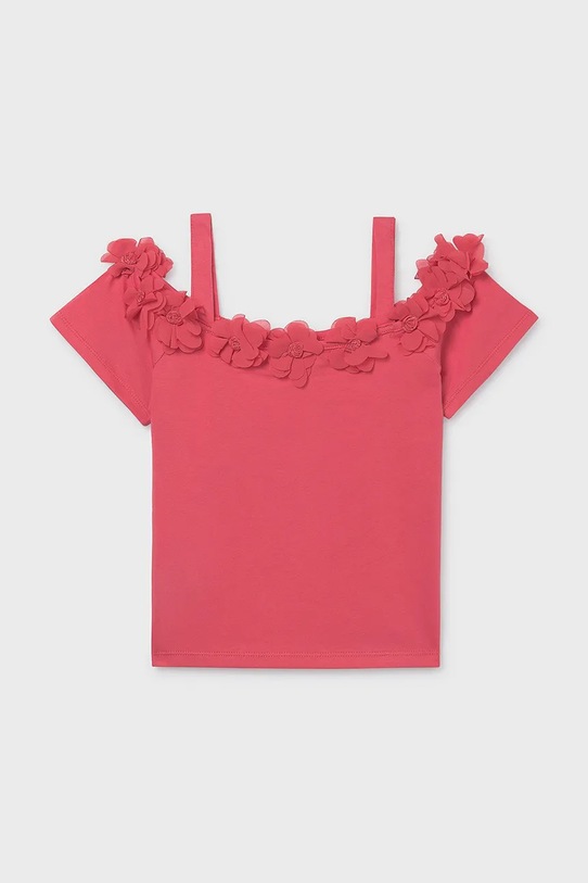 Mayoral bluzka dziecięca z elastanem różowy 6003.8B.Junior.PPY2