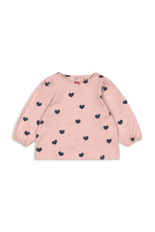 Konges Sløjd bluzka bawełniana dziecięca DREY SLIT BLOUSE GOTS wzorzyste różowy KS104770.PPY2