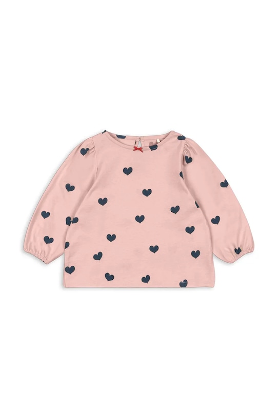 Konges Sløjd bluzka bawełniana dziecięca DREY SLIT BLOUSE GOTS wzorzyste różowy KS104770.PPY2