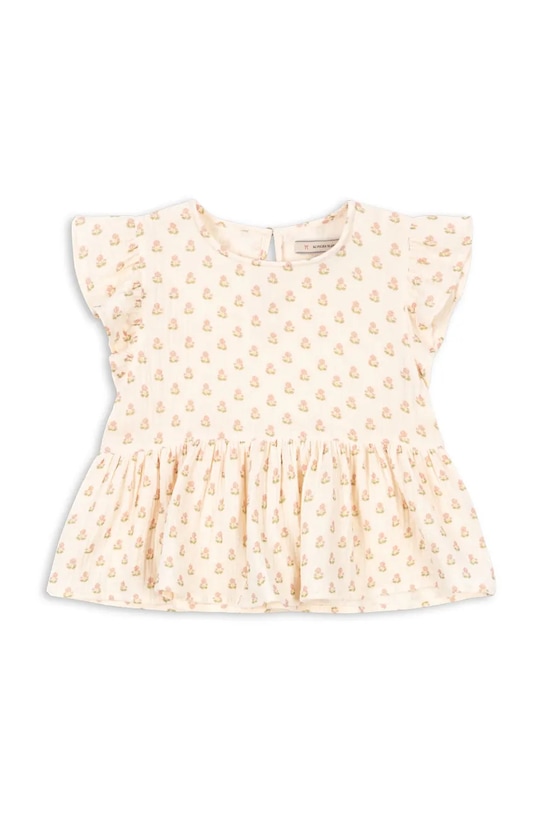 Konges Sløjd bluzka bawełniana dziecięca COCO TOP GOTS wzorzyste beżowy KS104745.PPY2