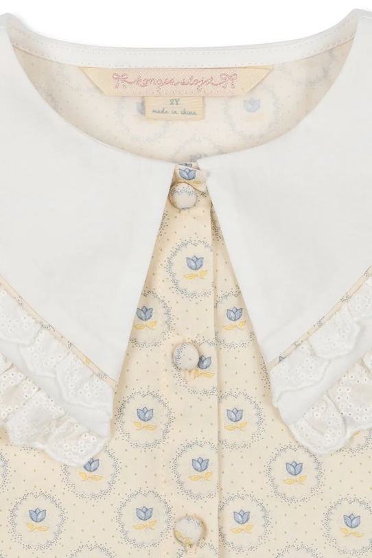 Konges Sløjd bluzka bawełniana dziecięca COEUR COLLAR SHIRT GOTS KS104746.PPY2 beżowy