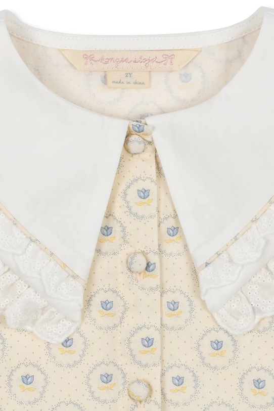 Konges Sløjd bluzka bawełniana dziecięca COEUR COLLAR SHIRT GOTS KS104746.PPY2 beżowy