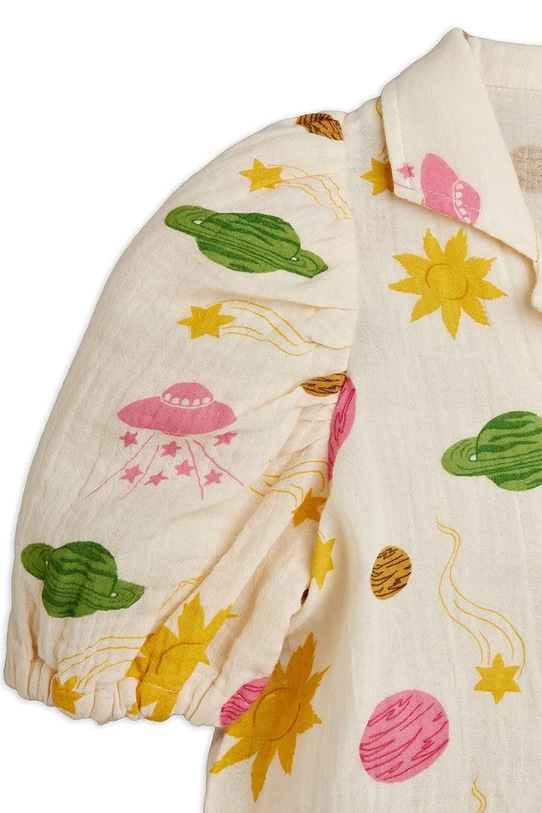 Mini Rodini bluzka bawełniana dziecięca Space beżowy 26220158