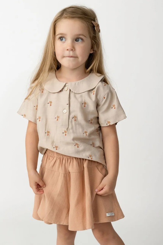 Donsje bluzka dziecięca Nesa Blouse Hummingbirds beżowy 4117001